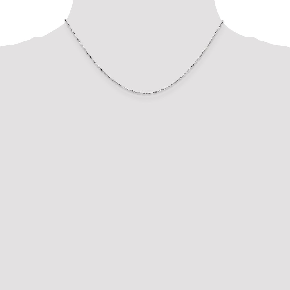 10k White Gold 1mm Carded Singapore Chain (10K10SW-16)