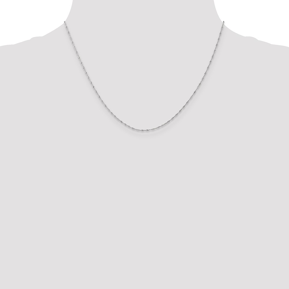 10k White Gold 1mm Carded Singapore Chain (10K10SW-18)