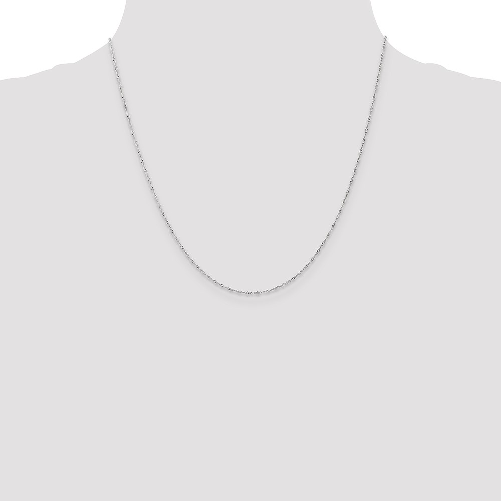 10k White Gold 1mm Carded Singapore Chain (10K10SW-20)