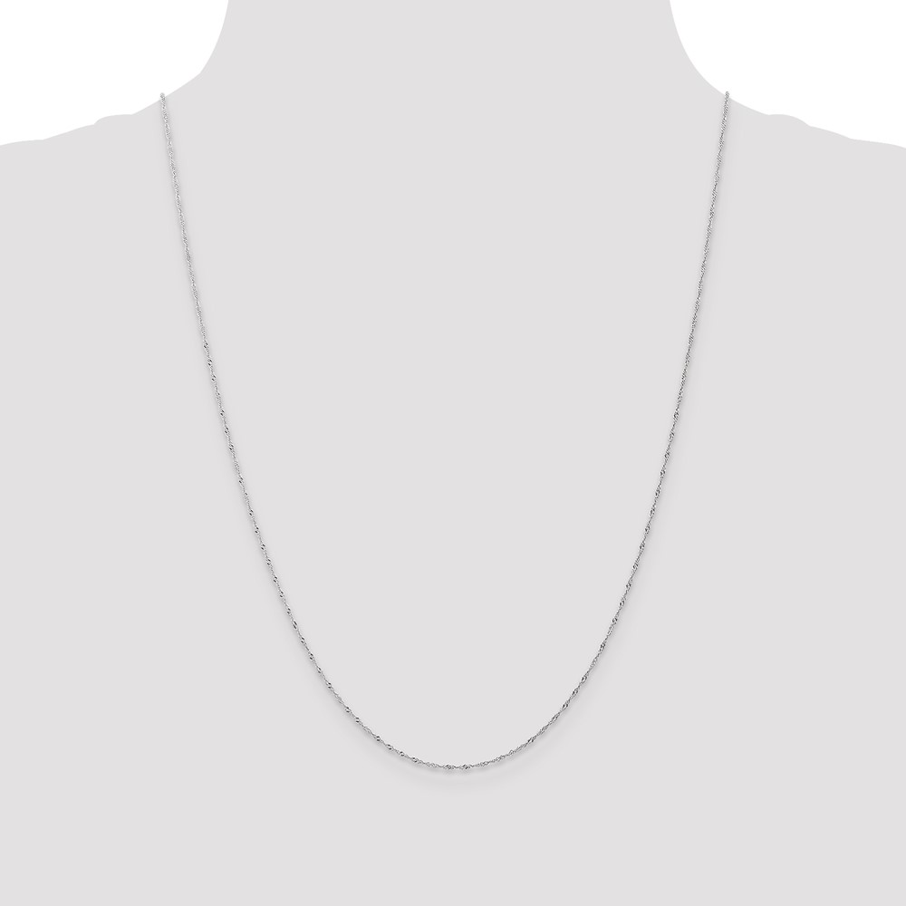 10k White Gold 1mm Carded Singapore Chain (10K10SW-24)