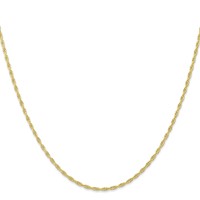 10K 1.55mm Yellow Gold Carded Cable Rope Chain view 2