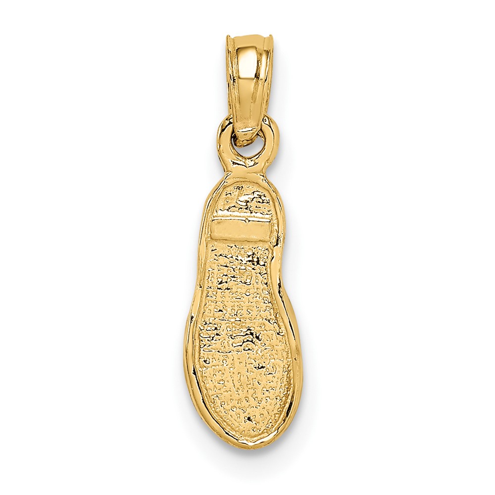 10k & Rhodium Single Flip-Flop Pendant (10K1857)