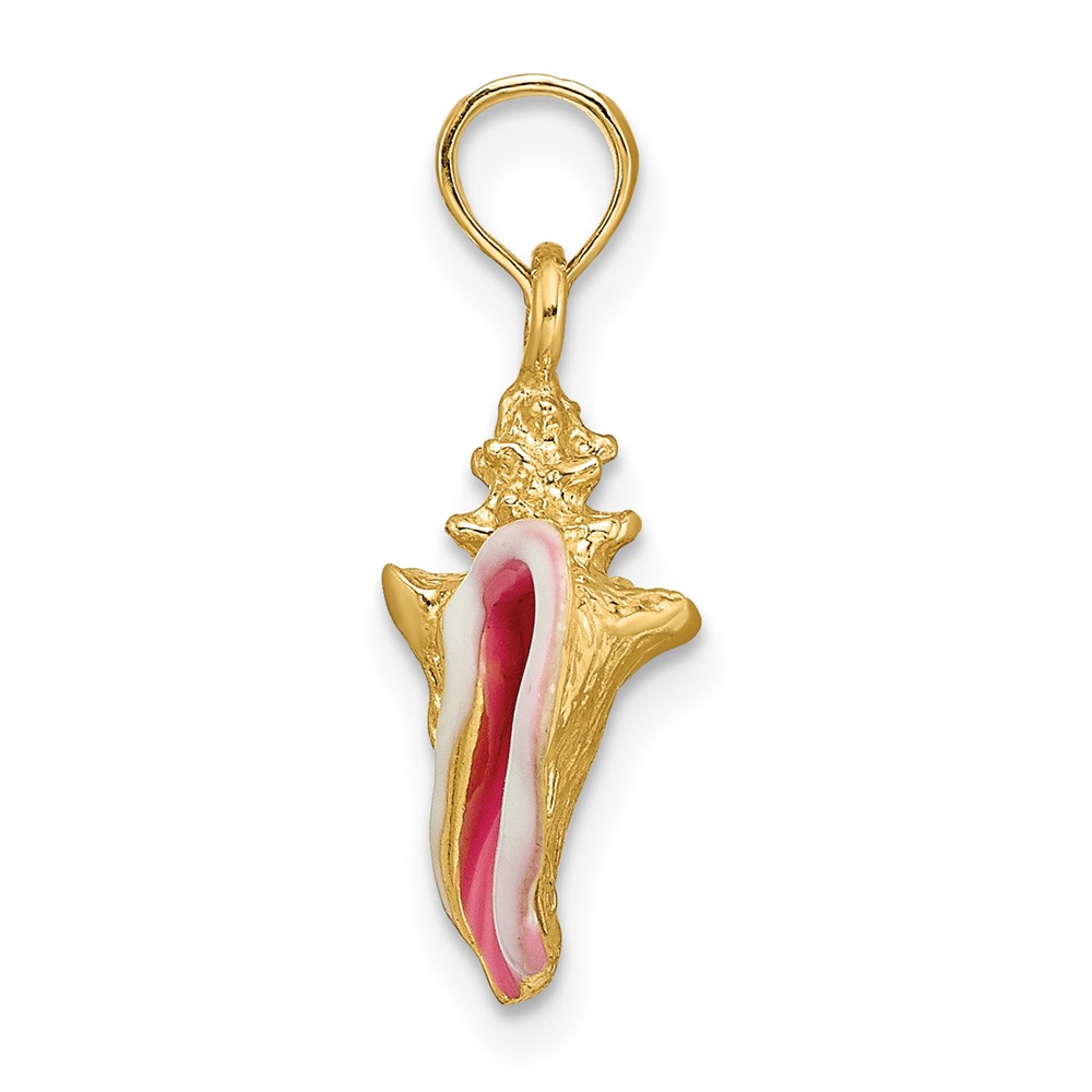 10k Enameled 3-D Conch Shell Pendant (10K1899)