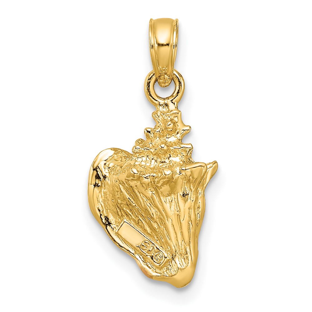 10k Enameled 3-D Conch Shell Pendant (10K1899)