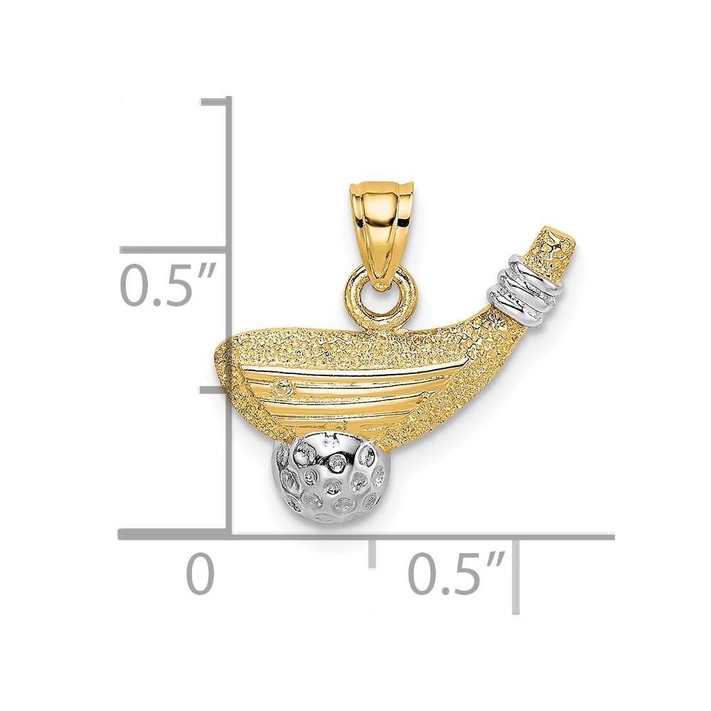 10k Rhodium Golf Club and Ball Charm (10K1998)
