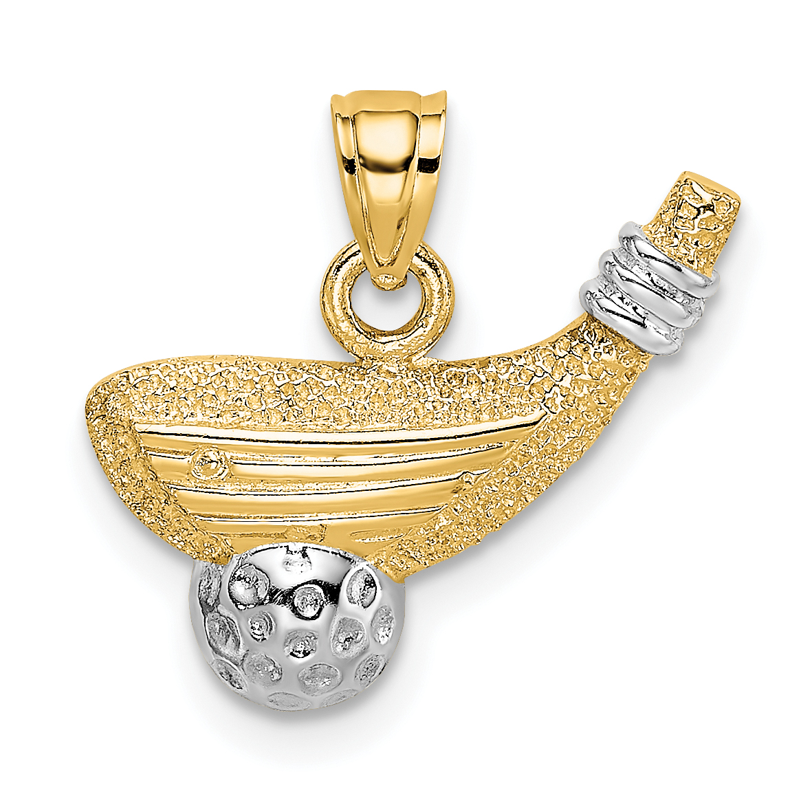 10k Rhodium Golf Club and Ball Charm (10K1998)