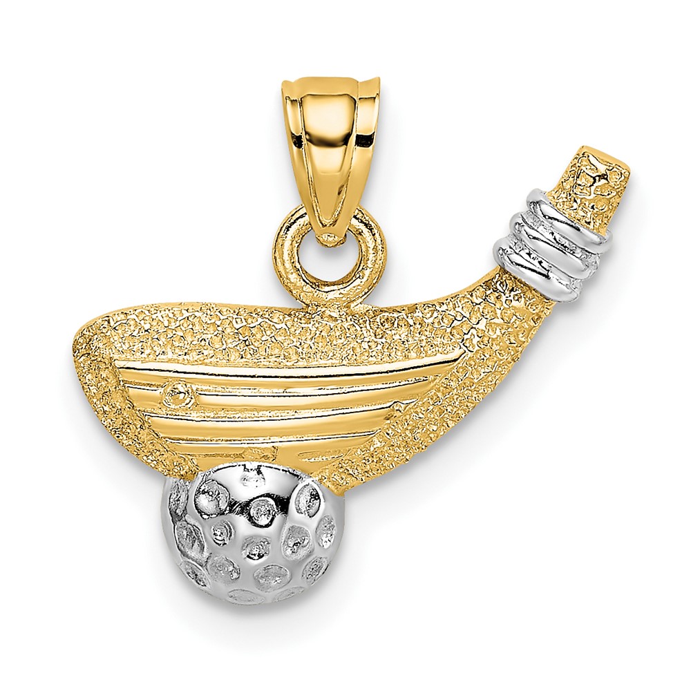 10k Rhodium Golf Club and Ball Charm (10K1998)