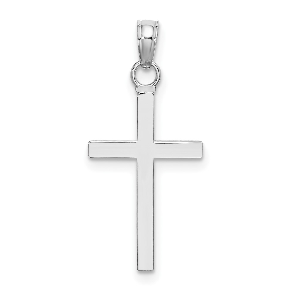 10k White Gold 3-D Cross Pendant (10K2116W)
