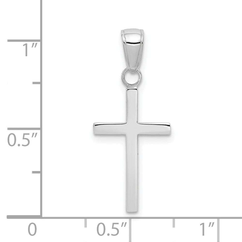 10k White Gold 3-D Cross Pendant (10K2116W)