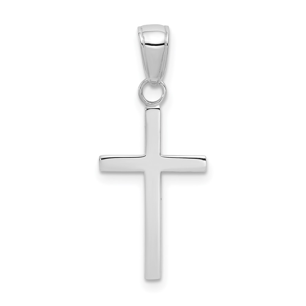 10k White Gold 3-D Cross Pendant (10K2116W)