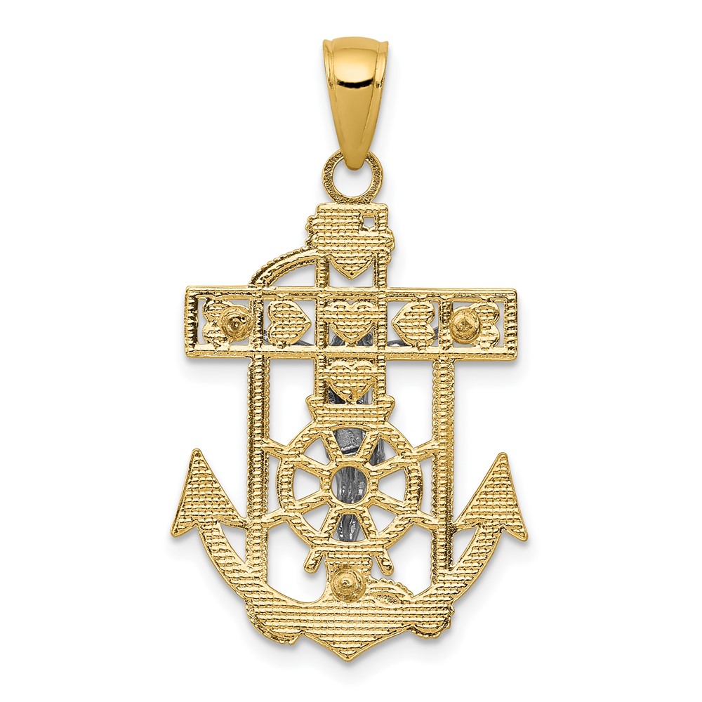 10k Two-tone Mariner's Crucifix Pendant (10K2209)