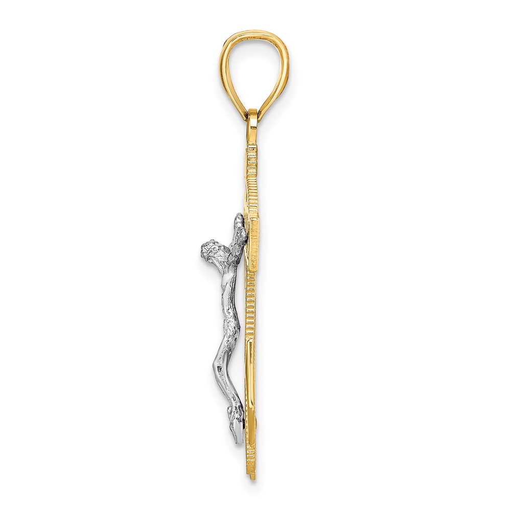 10k Two-tone Mariner's Crucifix Pendant (10K2210)