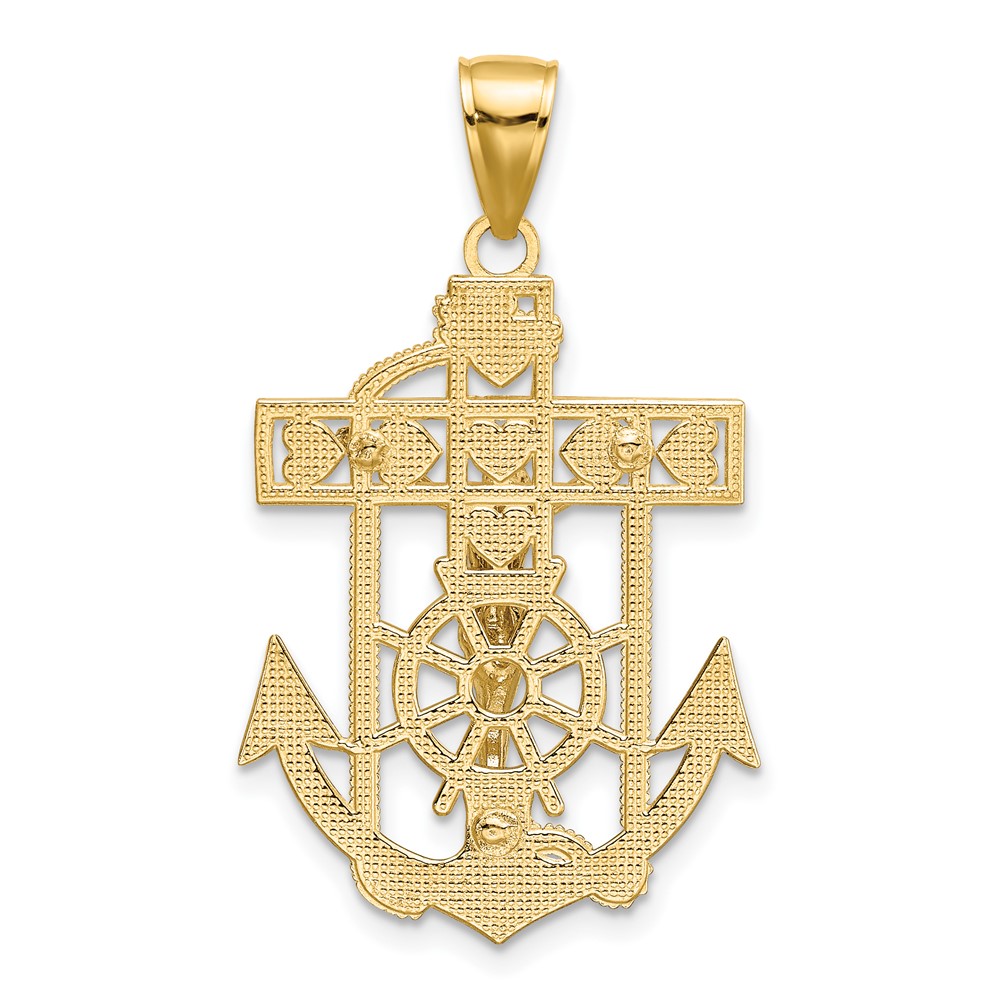 10k Two-tone Mariner's Crucifix Pendant (10K2210)