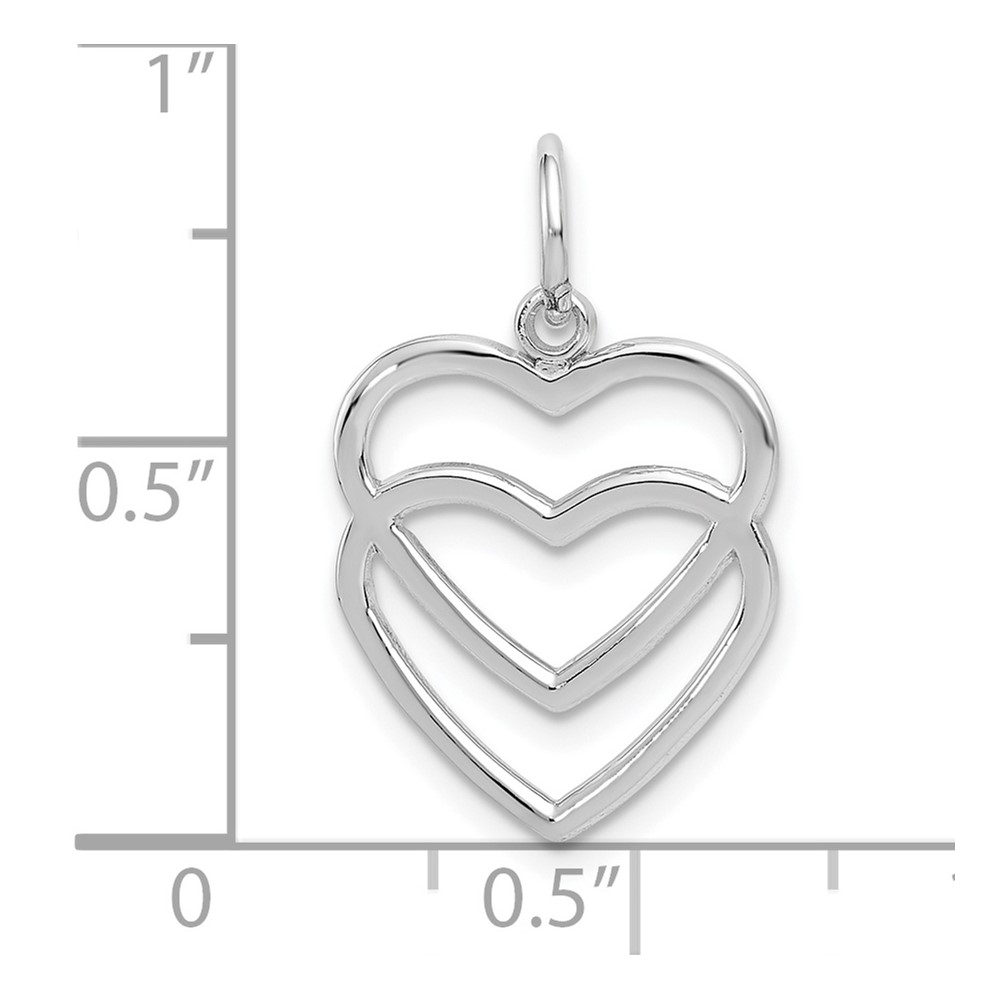 10k WG Double Heart Charm (10K2549)