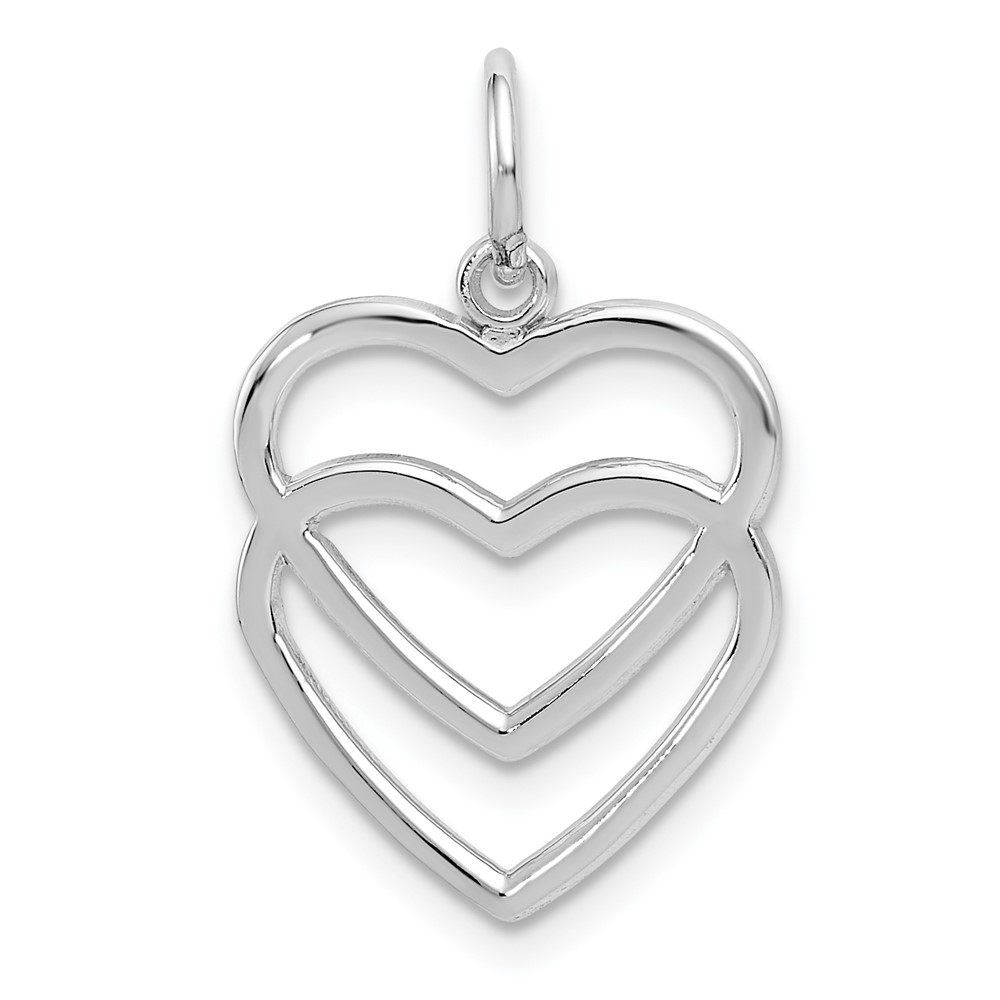 10k WG Double Heart Charm (10K2549)