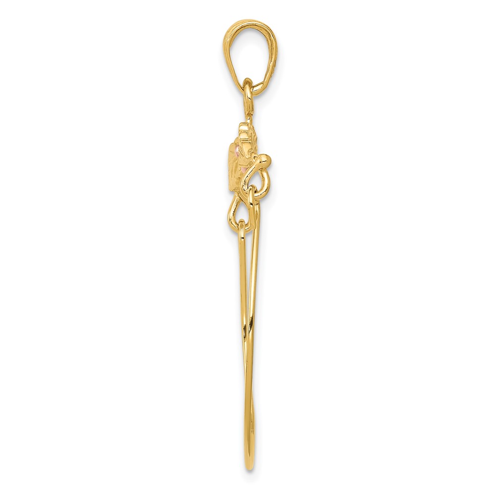 10k Two-tone Leaves w/Flower Charm Holder (10K2575)