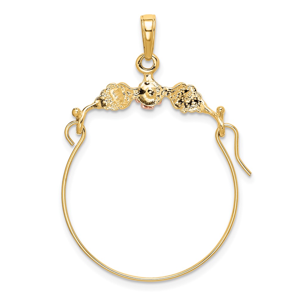 10k Two-tone Leaves w/Flower Charm Holder (10K2575)