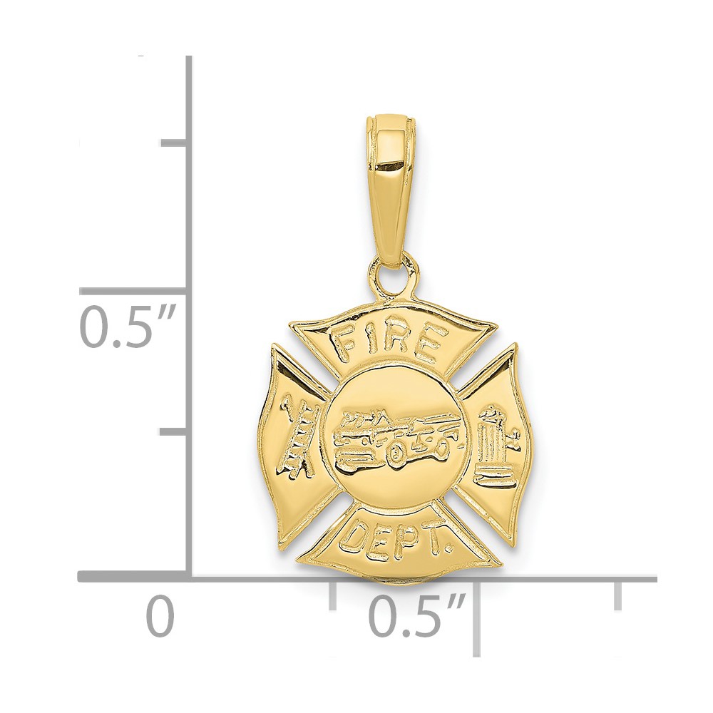 10k Fire Dept Shield Pendant (10K2841)