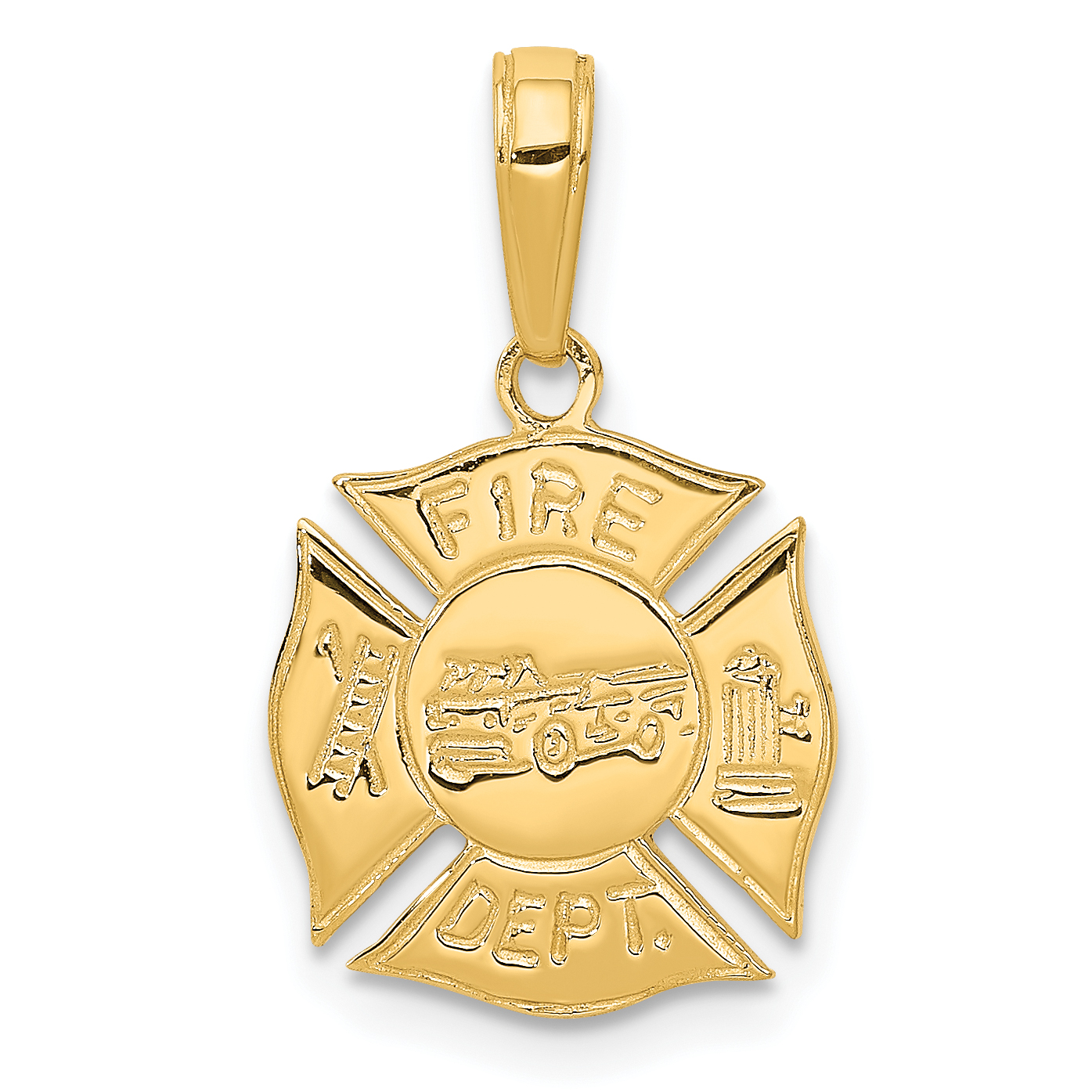 10k Fire Dept Shield Pendant (10K2841)