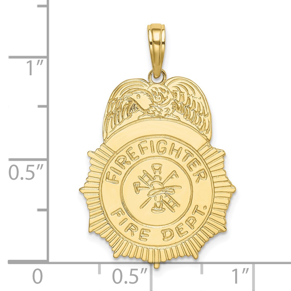 10k FIREFIGHTER FIRE DEPT. Badge Charm (10K2843)