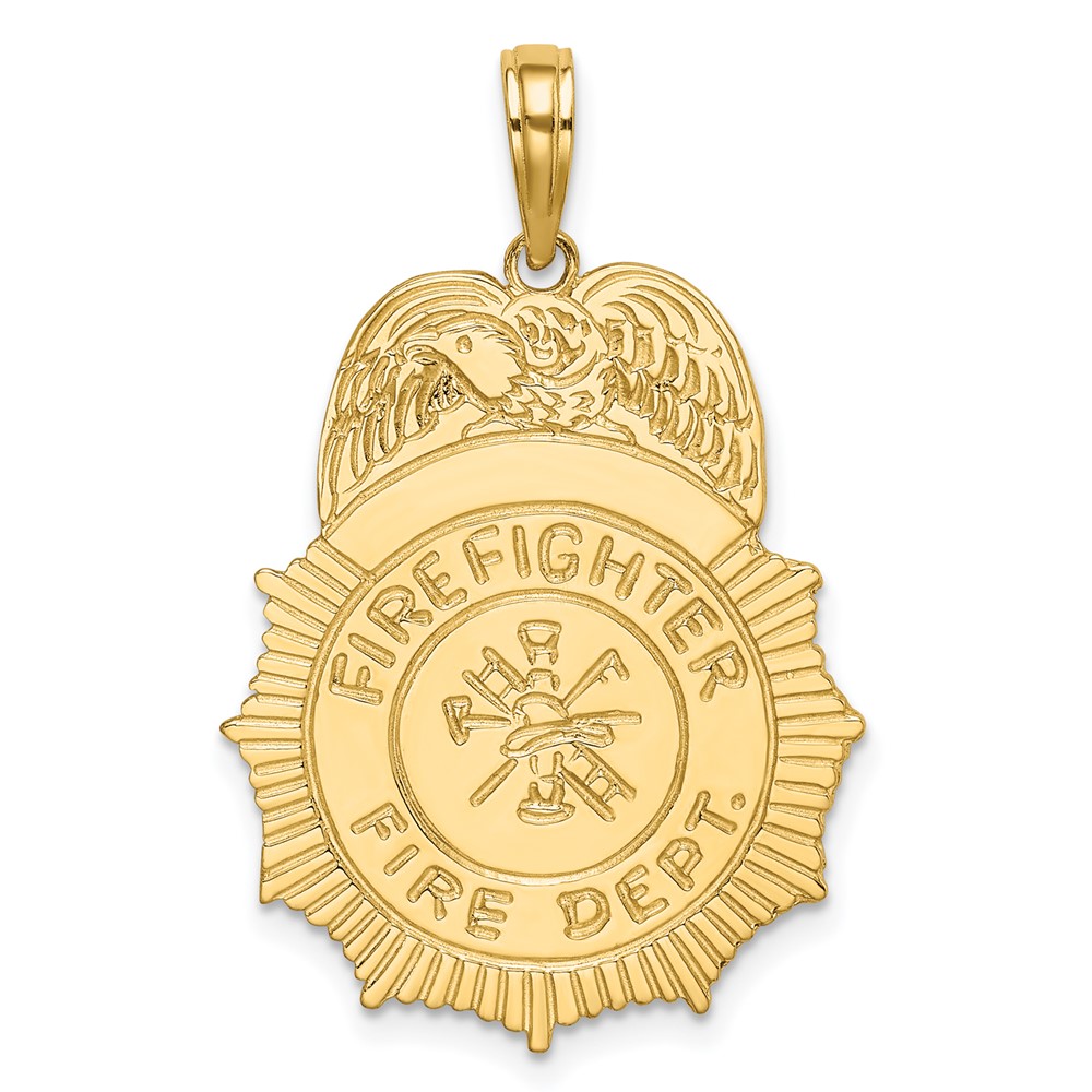 10k FIREFIGHTER FIRE DEPT. Badge Charm (10K2843)