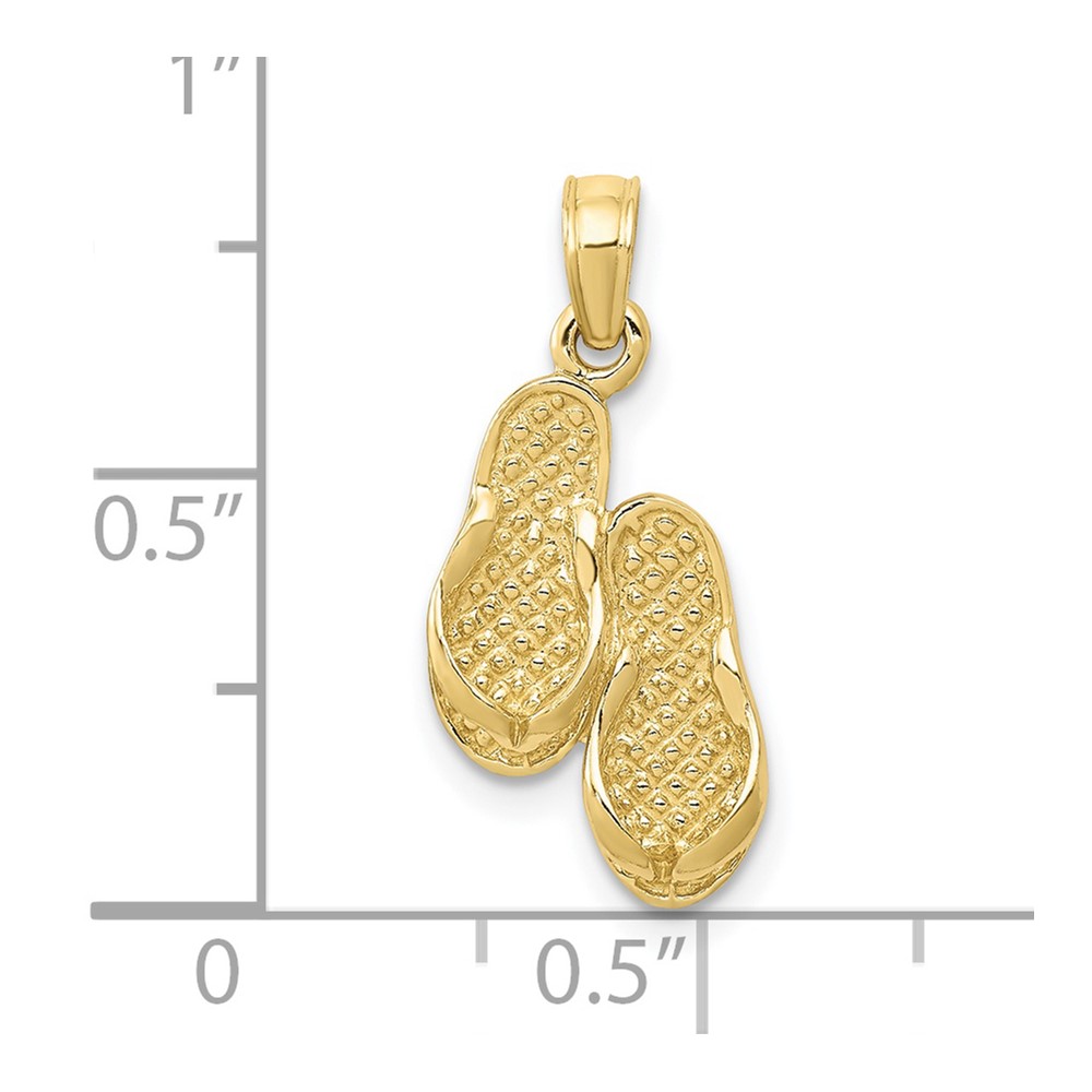 10k  3D Flip Flops Pendant (10K2905)