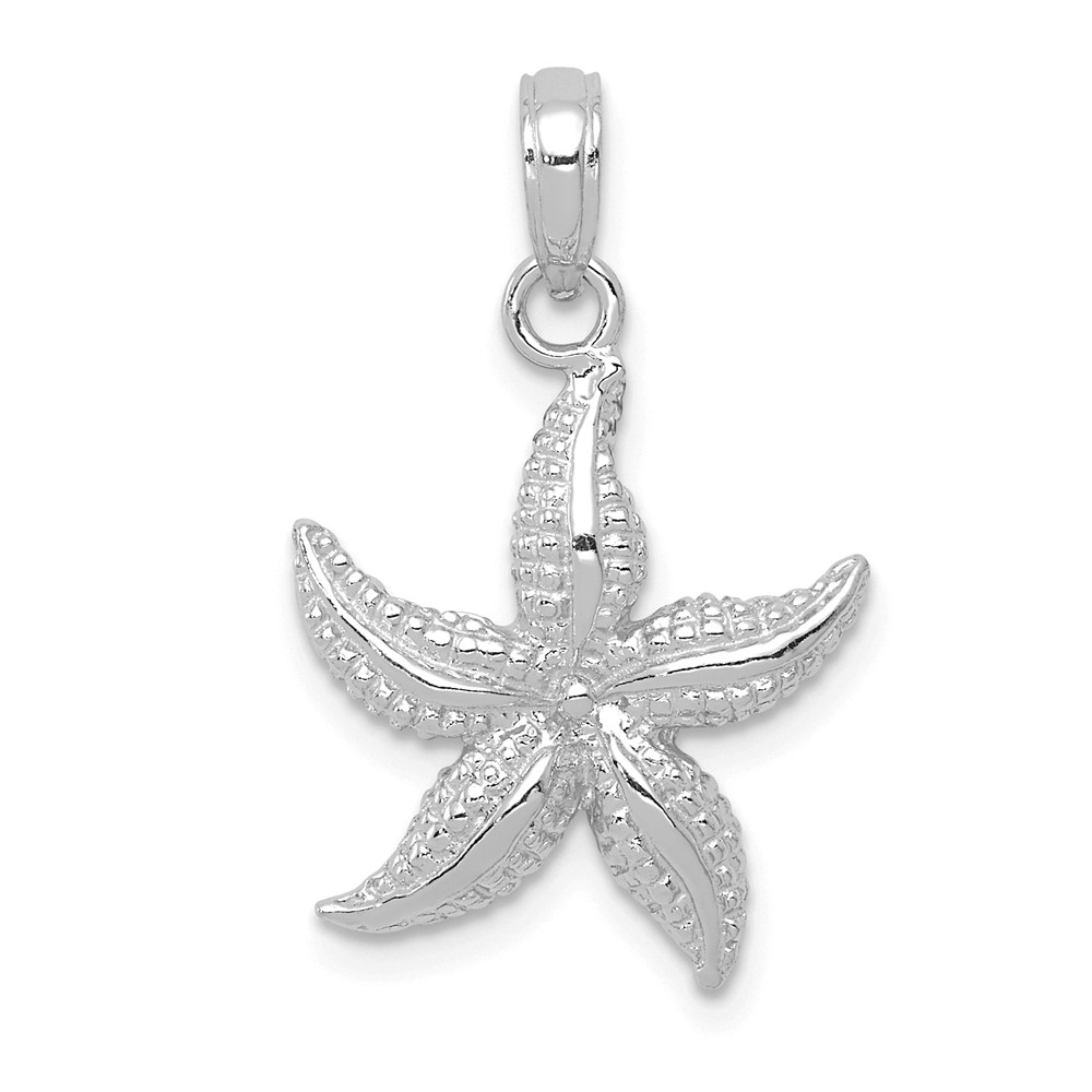 10k White Gold Starfish Pendant (10K2940W)