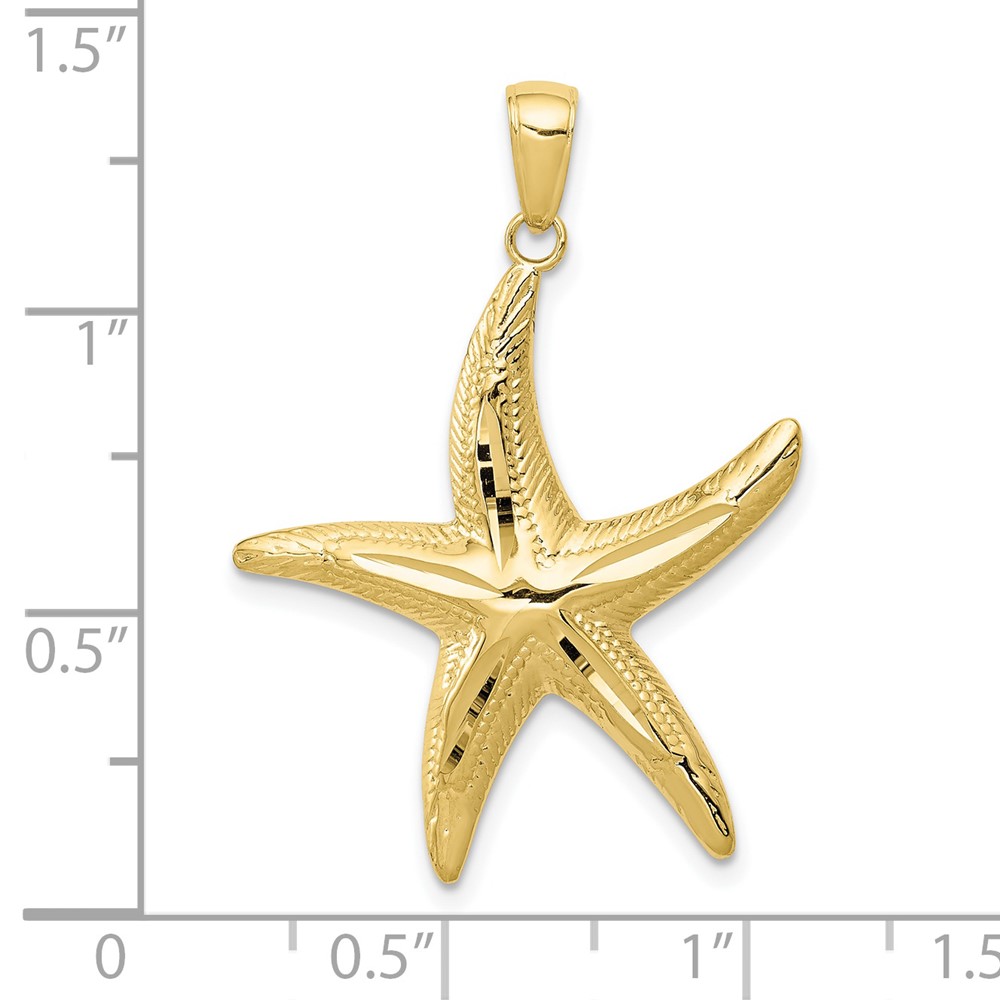 10K Diamond-cut Starfish Pendant (10K2944)