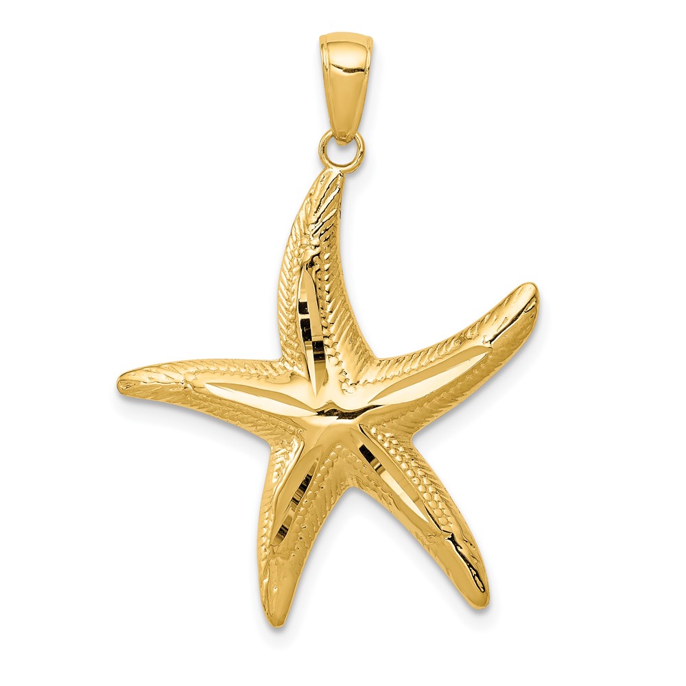 10K Diamond-cut Starfish Pendant (10K2944)
