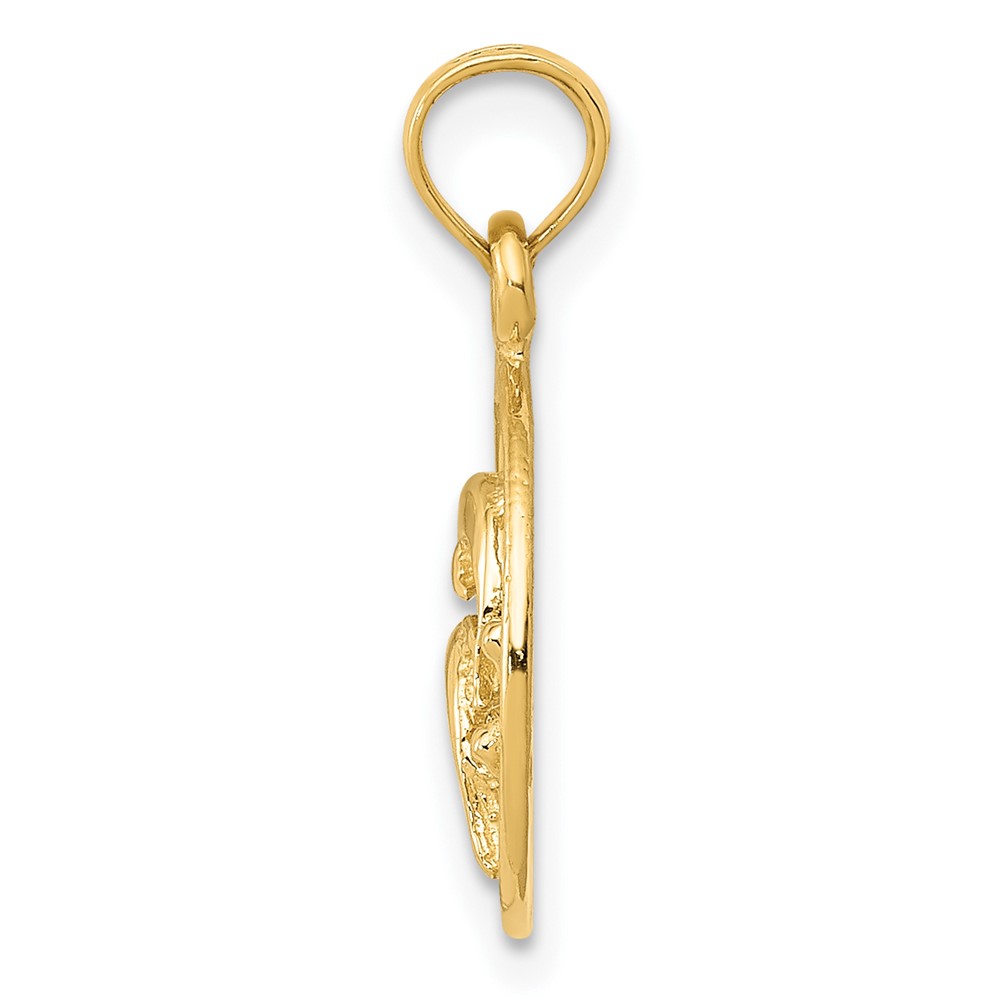 10K Double Dolphin Circle Pendant (10K3018)