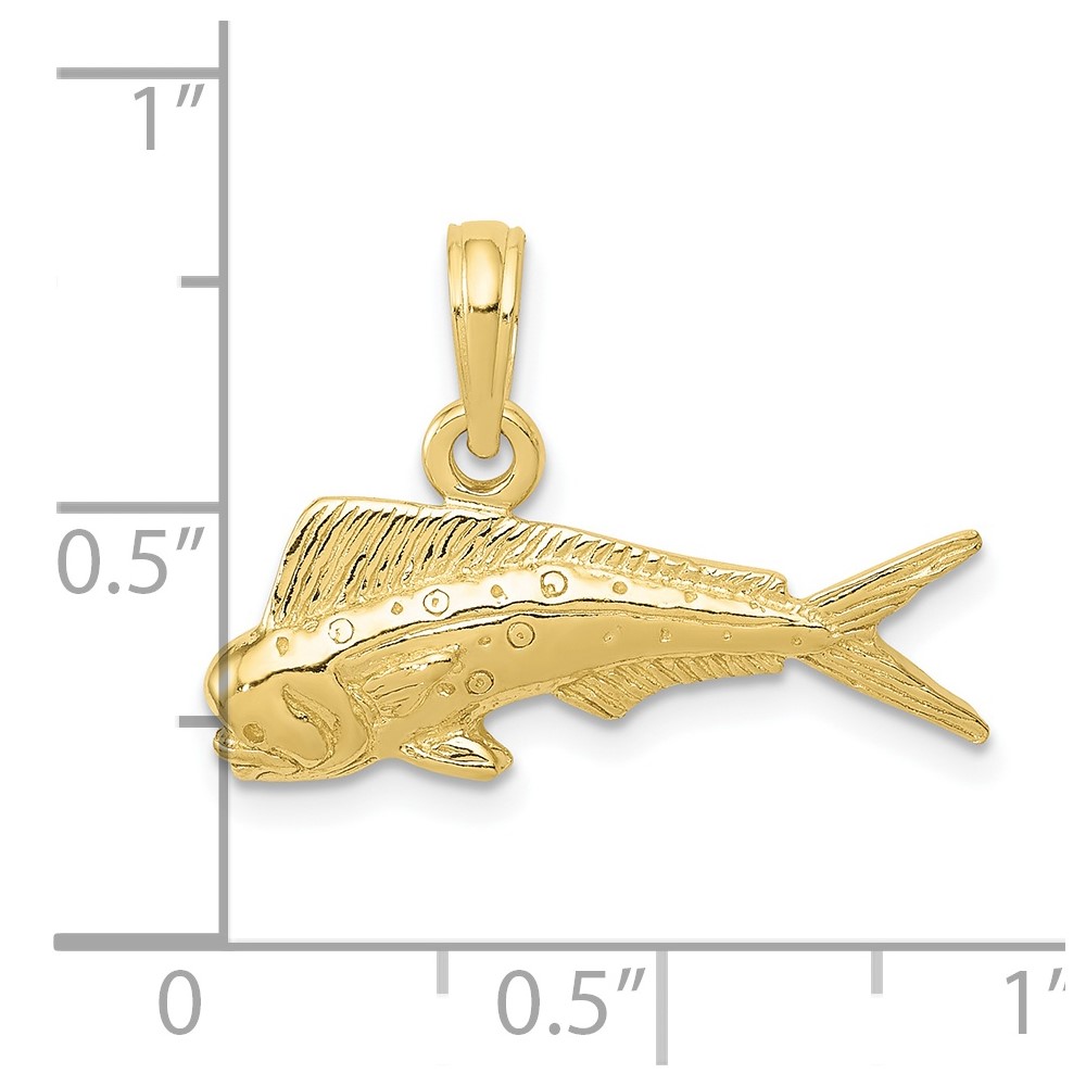 10k Mahi Mahi Fish Pendant (10K3034)