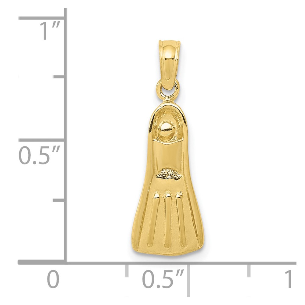 10K  3D Scuba Flipper Pendant (10K3063)