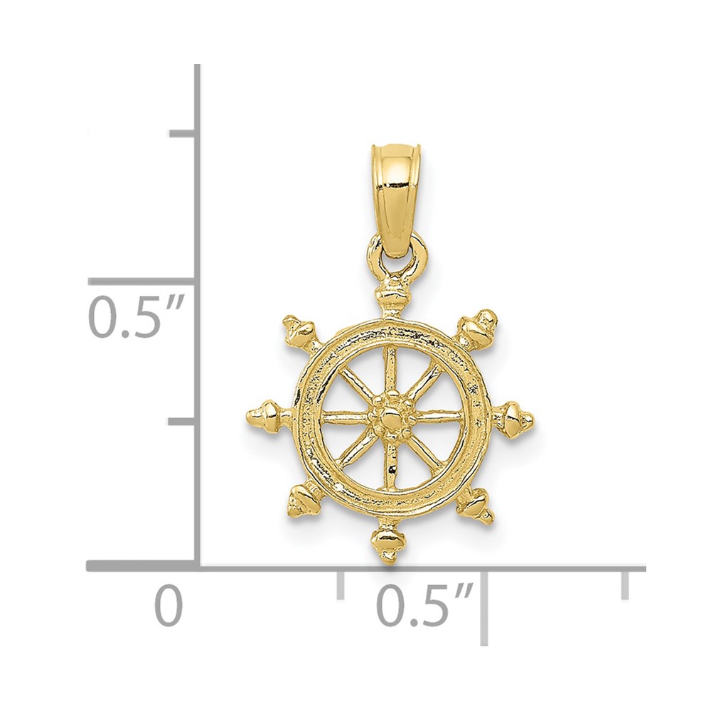 10K Ship Wheel Pendant (10K3066)