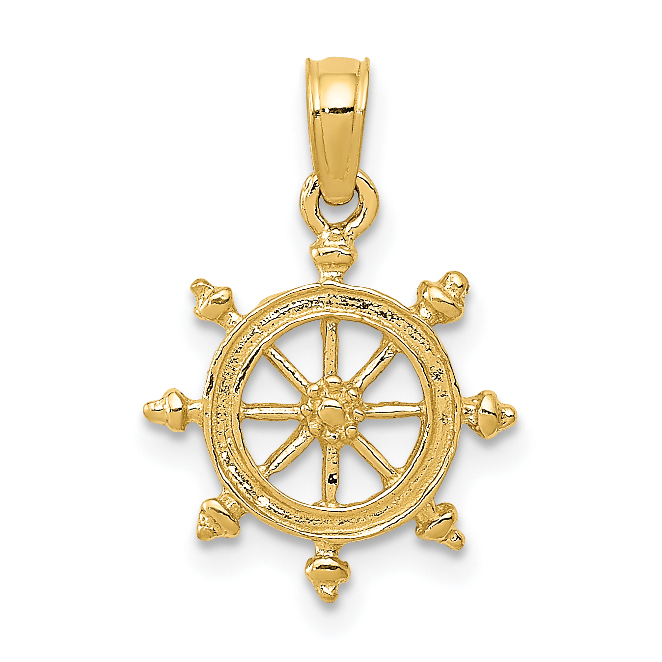 10K Ship Wheel Pendant (10K3066)