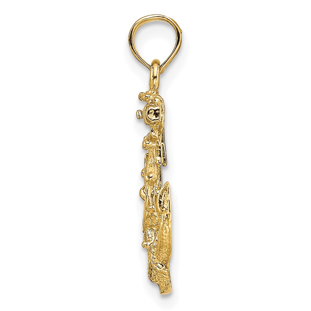 10k Small Anchor w/Wheel Pendant (10K3078)