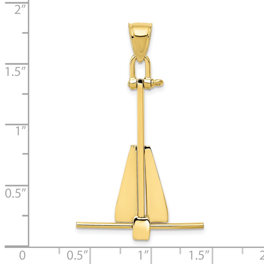 10K  3D Moveable Anchor Pendant (10K3086)
