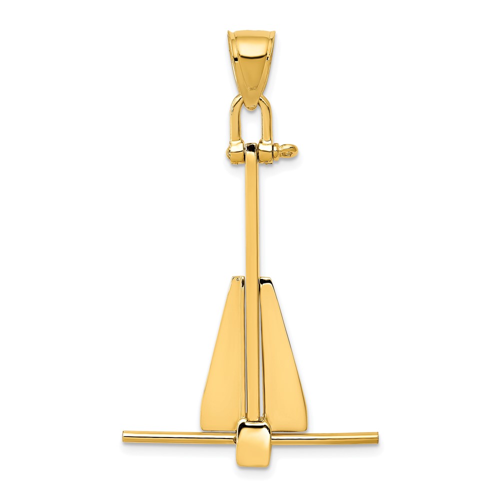 10K  3D Moveable Anchor Pendant (10K3086)