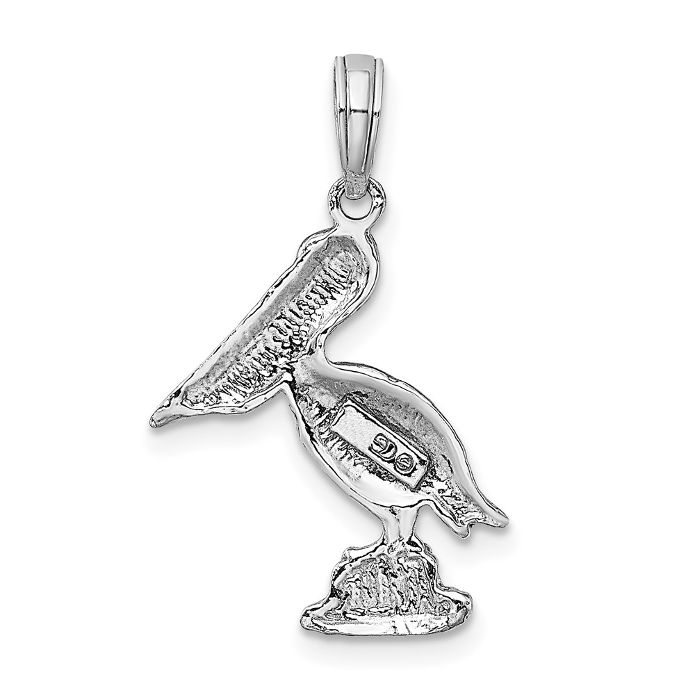 10k White Gold Pelican Pendant (10K3118W)