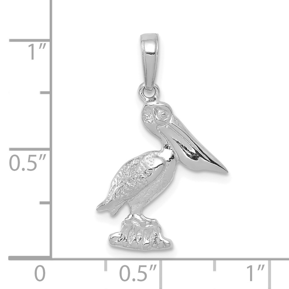10k White Gold Pelican Pendant (10K3118W)
