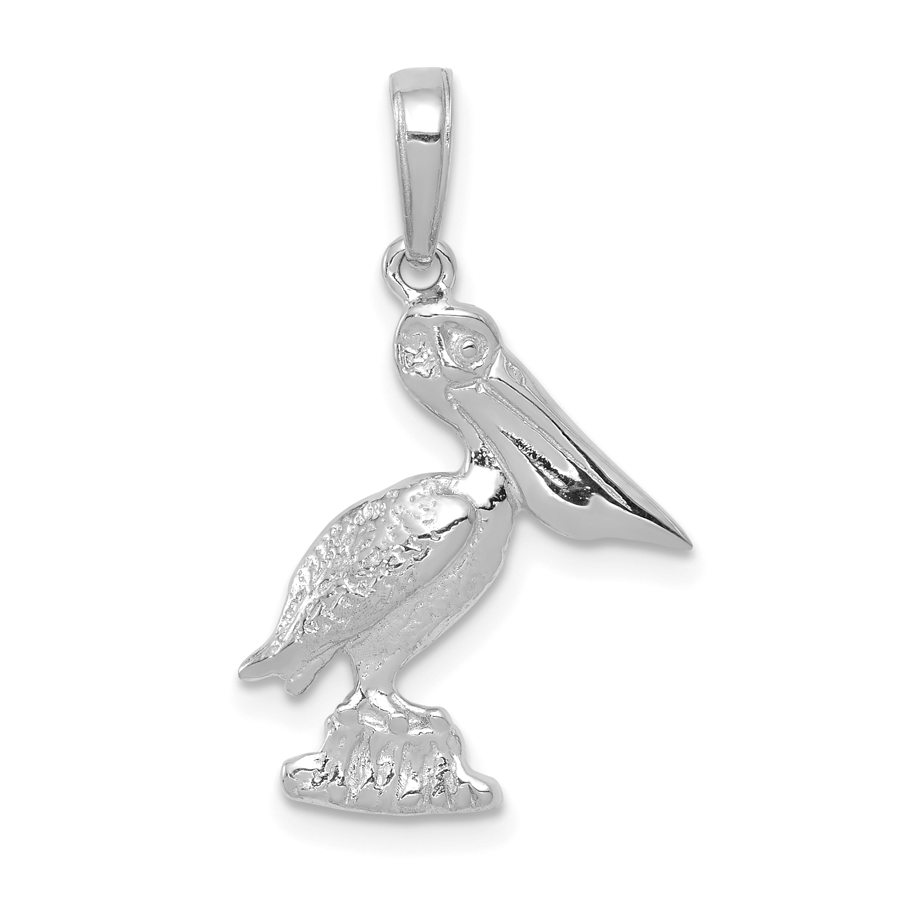 10k White Gold Pelican Pendant (10K3118W)