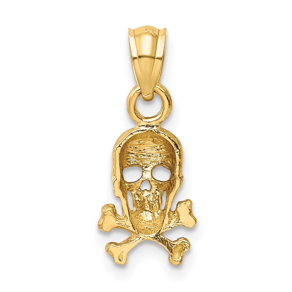 10K Skull and Cross Bones Pendant (10K3163)