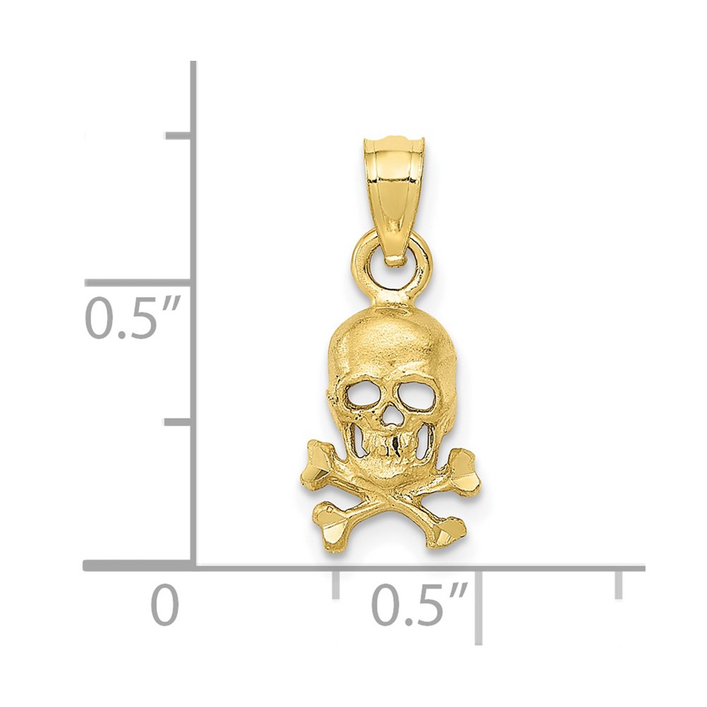 10K Skull and Cross Bones Pendant (10K3163)