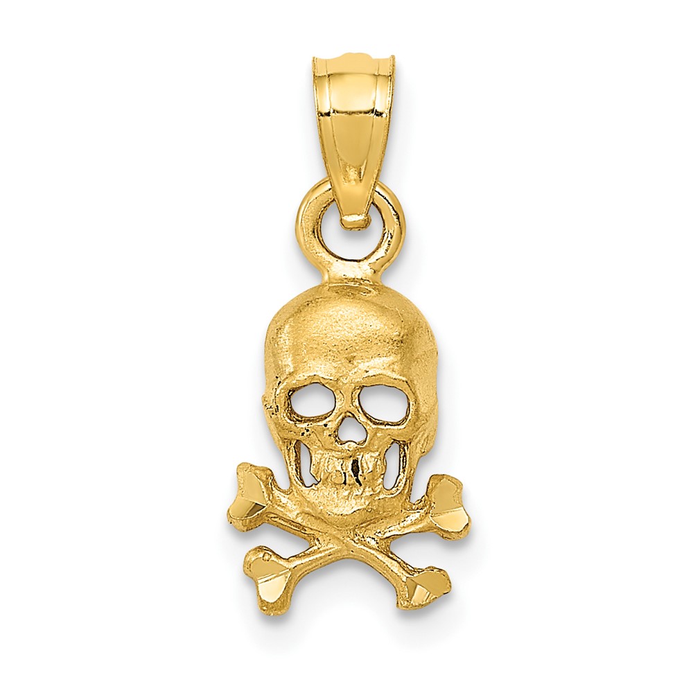 10K Skull and Cross Bones Pendant (10K3163)