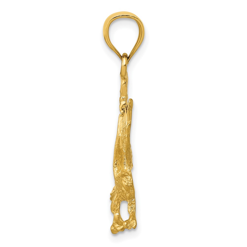 10K Satin Diamond-cut Eagle Pendant (10K3273)