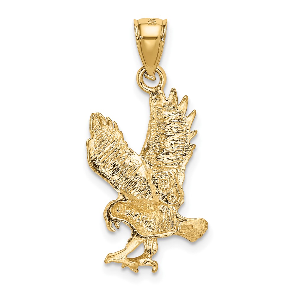 10K Satin Diamond-cut Eagle Pendant (10K3273)