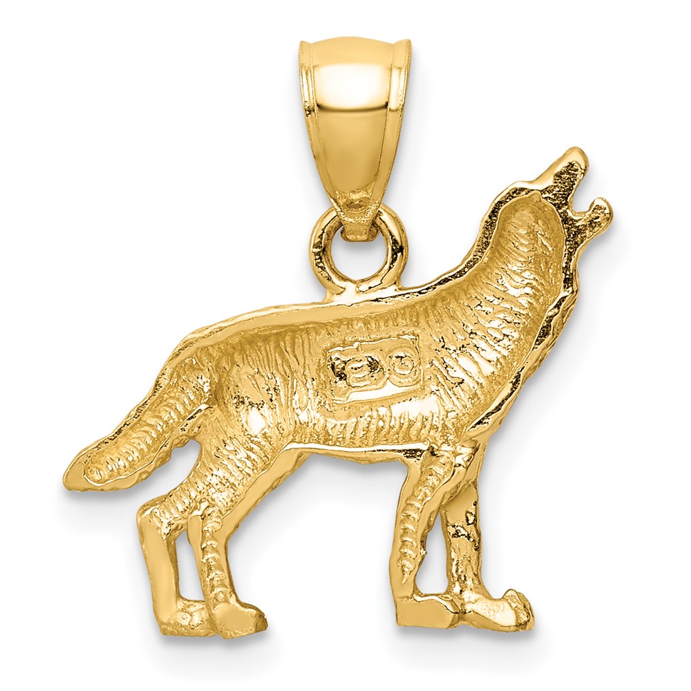 10K Diamond-cut Wolf Pendant (10K3331)