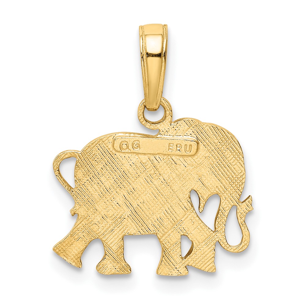 10k Textured Elephant Pendant (10K3332)