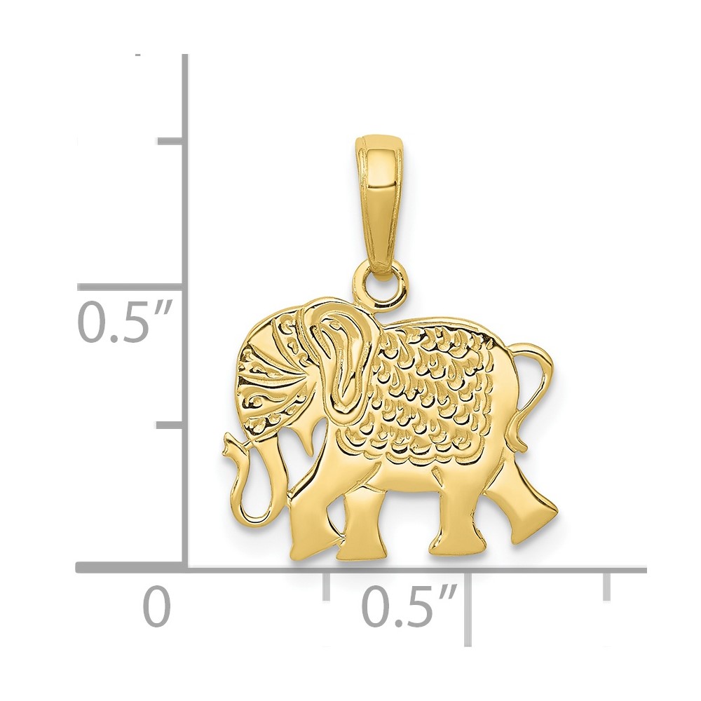 10k Textured Elephant Pendant (10K3332)