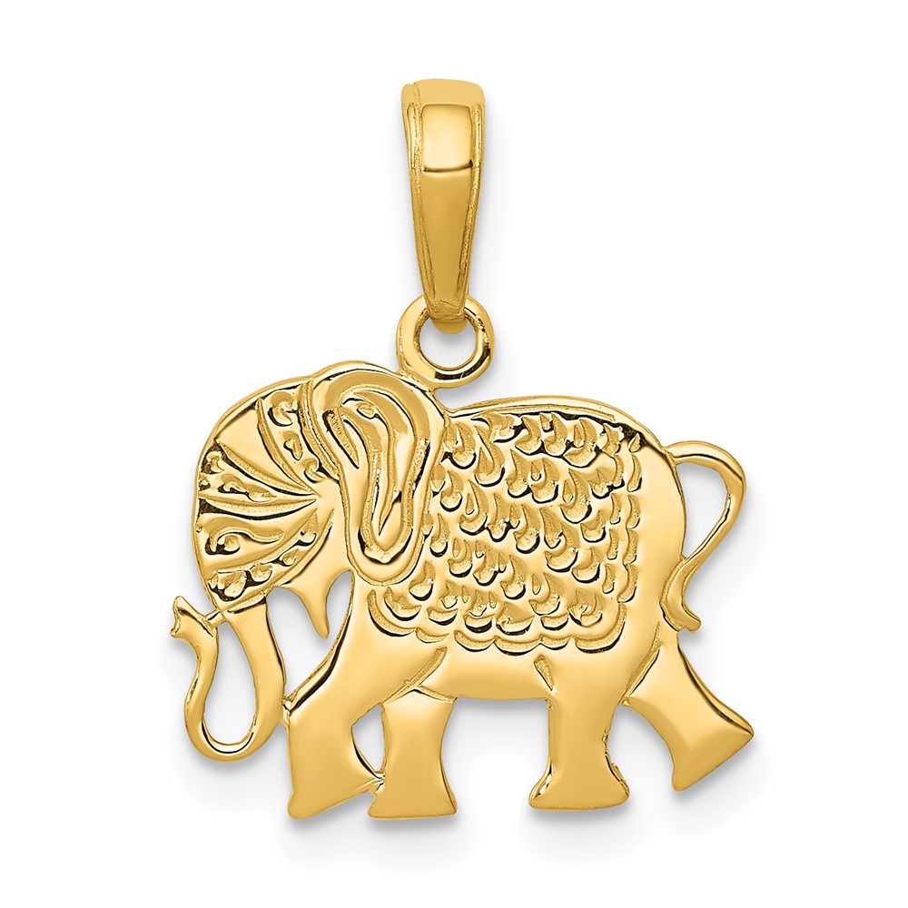 10k Textured Elephant Pendant (10K3332)