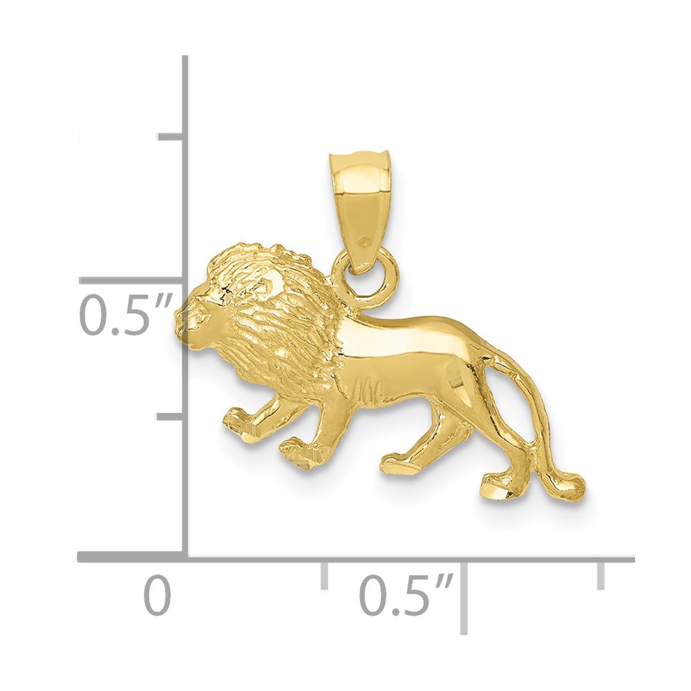 10K Diamond-cut Lion Pendant (10K3345)